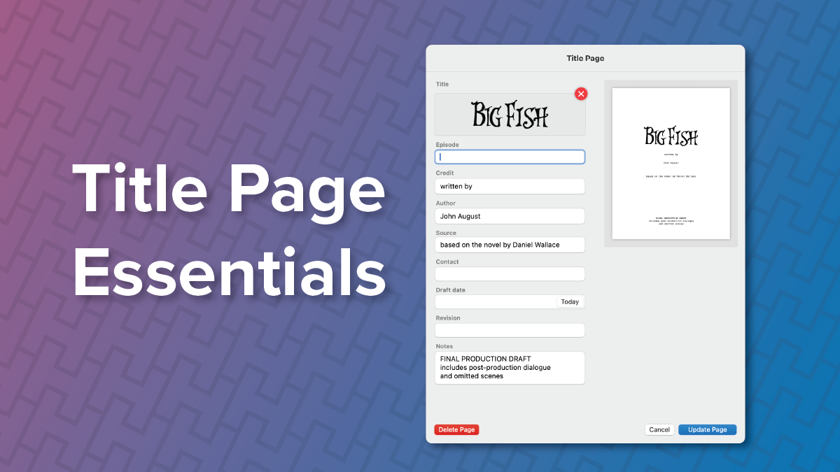 Title Page Essentials: Make Your Script Look Professional