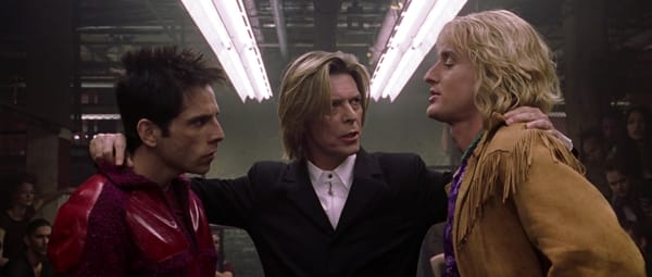David Bowie gets ready to judge a male model competition in Zoolander