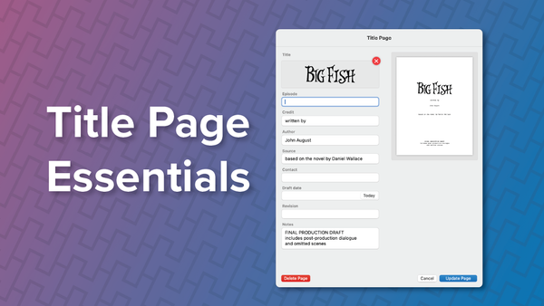 Title Page Essentials: Make Your Script Look Professional